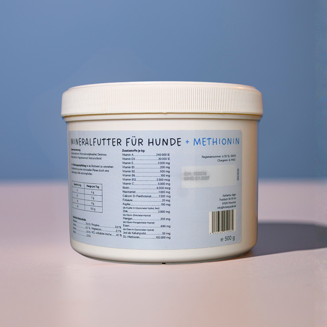 Mineralfutter für Hunde "+ Methionin" (ehemals "Leber")